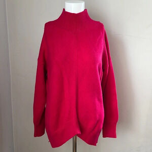 Anthropologie Maeve Womens XS Hot Pink Crystal Tunic Turtleneck Sweater